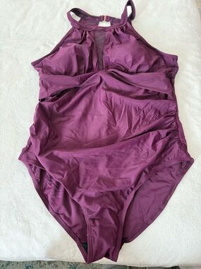 Tempt Me Deep Plum One-piece Swimsuit Size XL NEW CT1